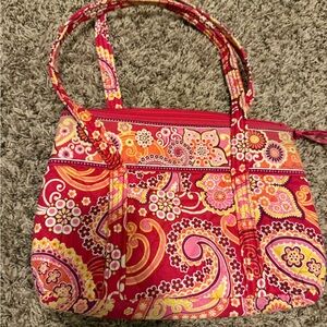 Vera Bradley Pink and Orange Paisley Shoulder Bag